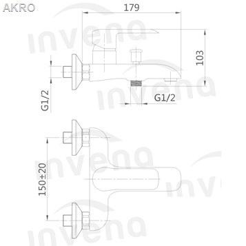 BATERIA WANNOWA SIROS Chrom Invena